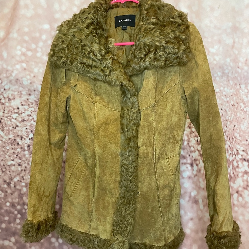 Stylish Express Shearling Leather Jacket! Sz S